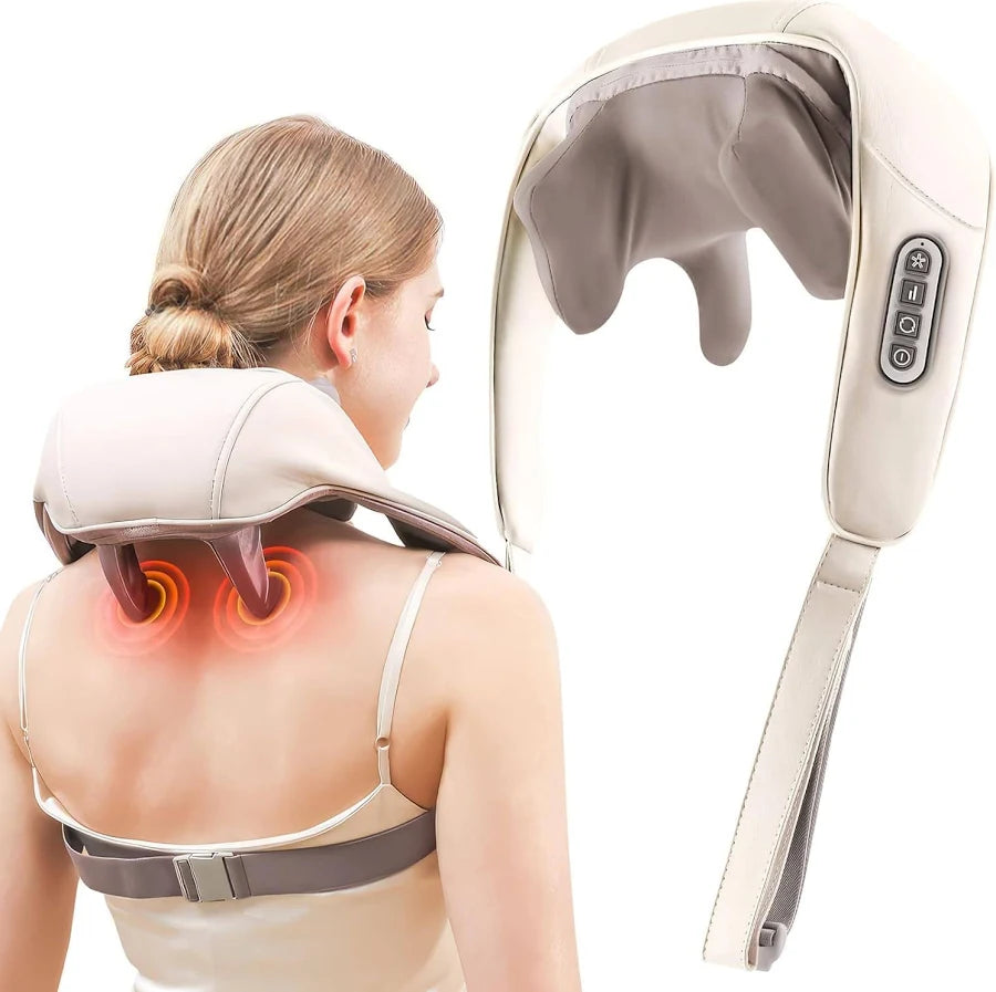 Neck and Back Massager, Neck Massager with Heating, Body Massager for Body Aches and Pains Relief, Electric Wearable 5D Cervical Neck Massager for Neck, Back, Shoulders, Waist and Legs. (Large4)