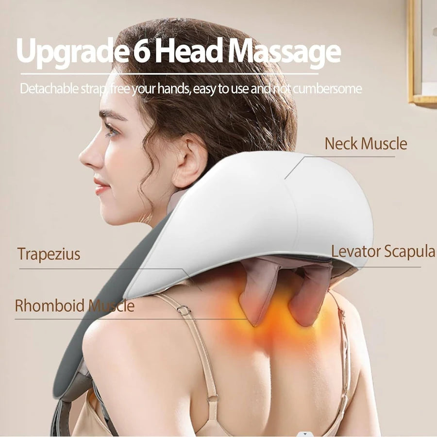 Neck and Back Massager, Neck Massager with Heating, Body Massager for Body Aches and Pains Relief, Electric Wearable 5D Cervical Neck Massager for Neck, Back, Shoulders, Waist and Legs. (Large4)