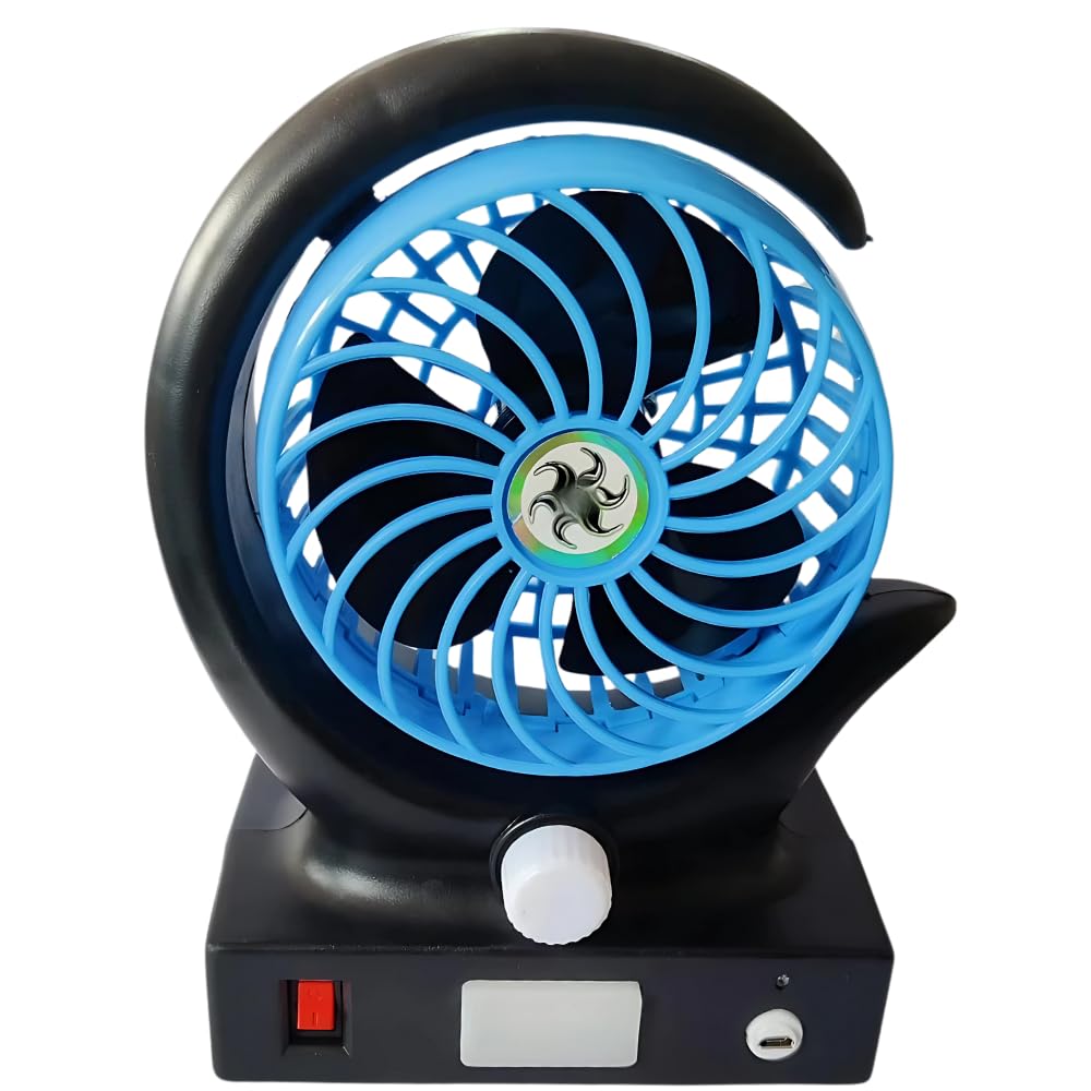 Mini USB Rechargeable Table Fan with LED Light,