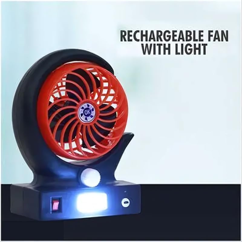 Mini USB Rechargeable Table Fan with LED Light,