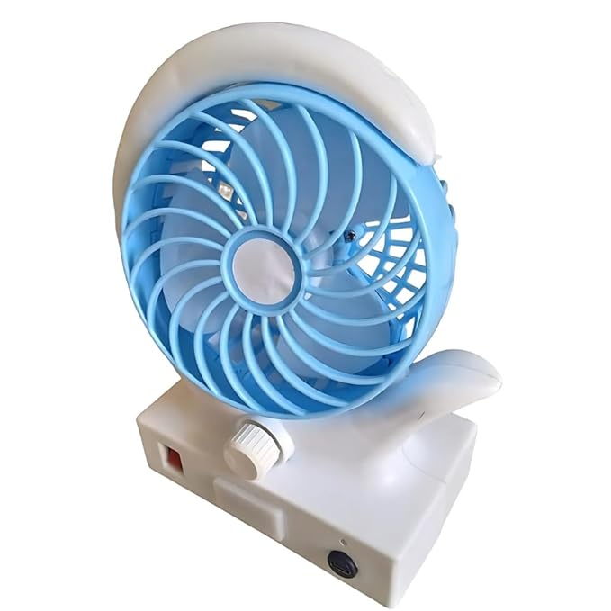 Mini USB Rechargeable Table Fan with LED Light,