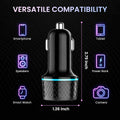 38 Watts Car Charger, Dual Output (USB + Type C), PPS Tech, Rapid Charge, Compact Design, for Smartphones, iPhones, Tablets, Earbuds (CC2018, Black)