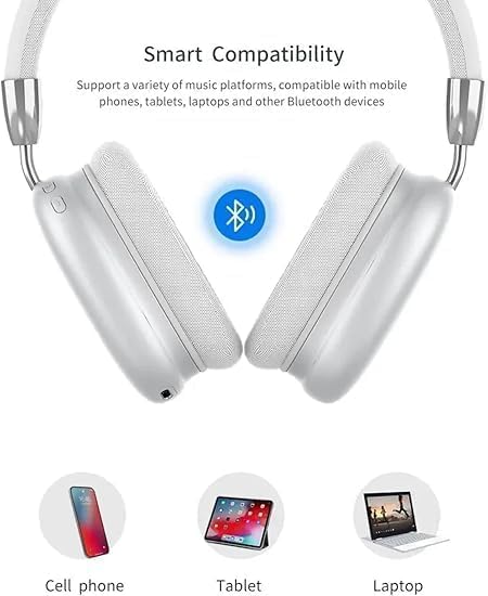 P9 Wireless Bluetooth Over-Ear Headphones with Mic | Deep Bass | Noise Reduction | Foldable Design | 10-12H Battery | Compatible with Android, iOS, Laptop