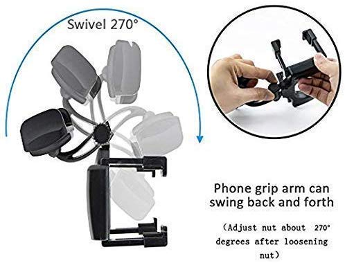 Universal Car Rear View Mirror Mount Stand Mobile Holder Fits for All Mobile Phones Size Upto 6.0" Inch - (Black)