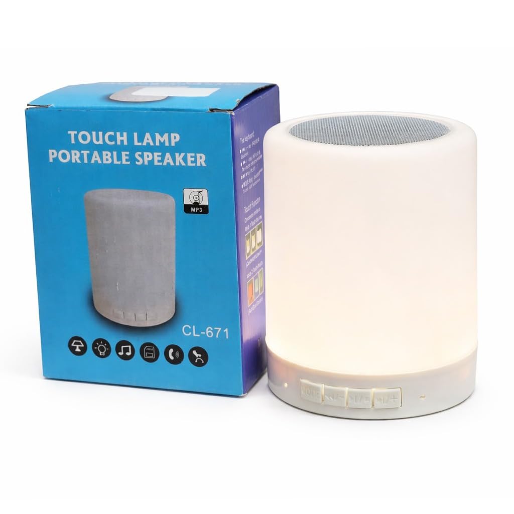 Mini Bluetooth Speaker Wireless with LED Light | Touch lamb Speaker, 6 Color Modes, Type-C Charging, USB Rechargeable Portable Table Lamp with AUX | Sleep Aid Gift for Kids, Adults