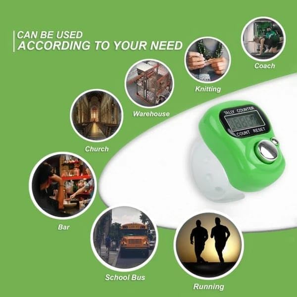Mini Hand Tally Counter Finger Ring Digital Electronic Head Count,Japa Counter Counting Machine for Mantra Jap and Cricket Umpire and Various Counting Purpose Small (Color May Vary)