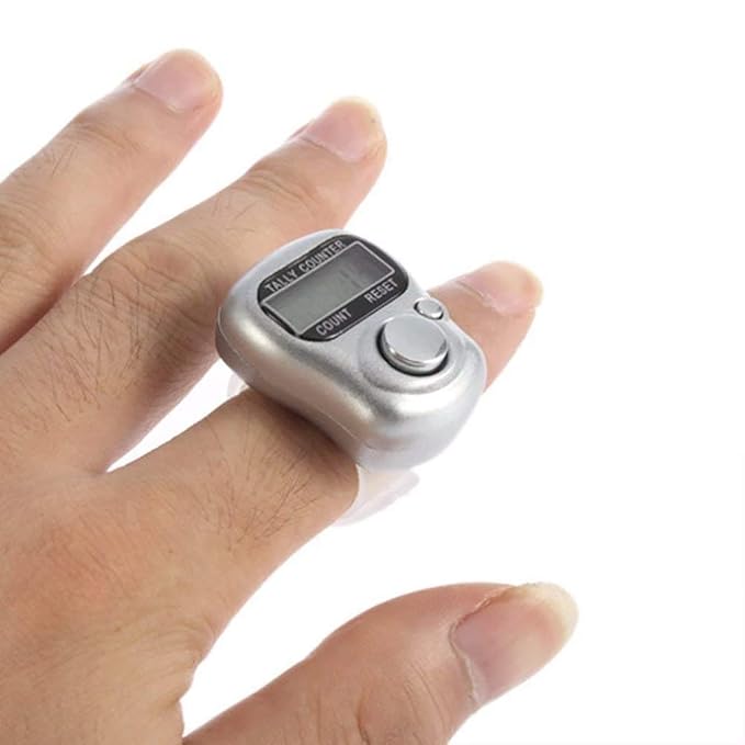 Mini Hand Tally Counter Finger Ring Digital Electronic Head Count,Japa Counter Counting Machine for Mantra Jap and Cricket Umpire and Various Counting Purpose Small (Color May Vary)