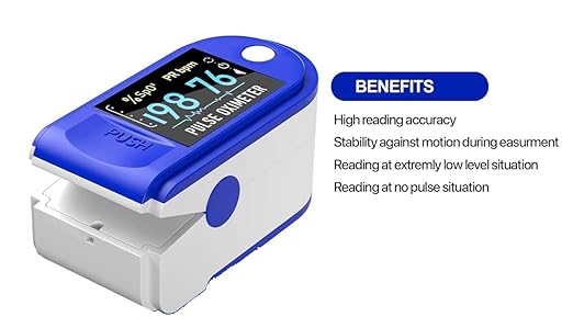 LK-87 Oxygen Saturation Monitor, Heart Rate monitor and SpO2 Levels Oxy-Meter with LED Display Pulsometer fingertip oxymeter