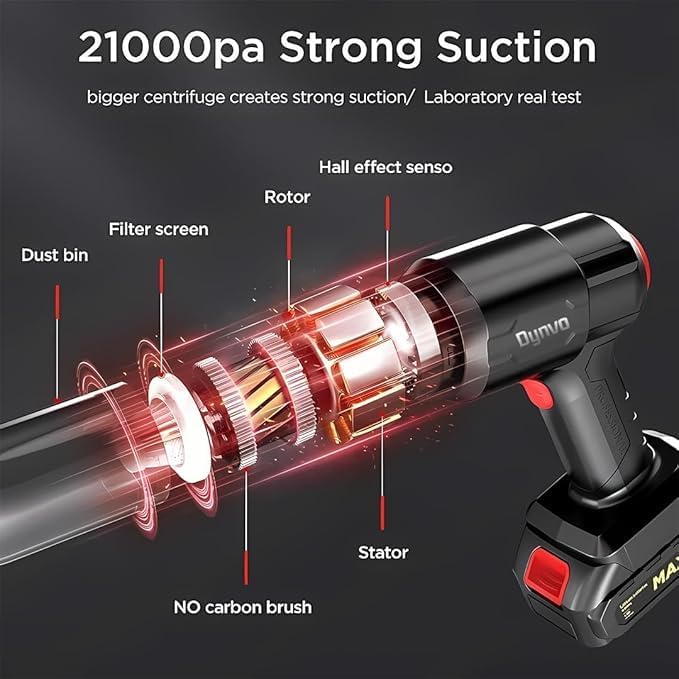 Wireless Handheld Car Vacuum Cleaner – 18000PA High Power 3-in-1 Portable Vacuum with Blower, 50–60 Min Runtime, Brushless Motor