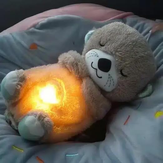 Breathing Teddy Bear Sound Toy with Light and Music for Kids Stuffed Animal Plush Toys 1-5 Years Boys Girls Birthday Gift (Multi)