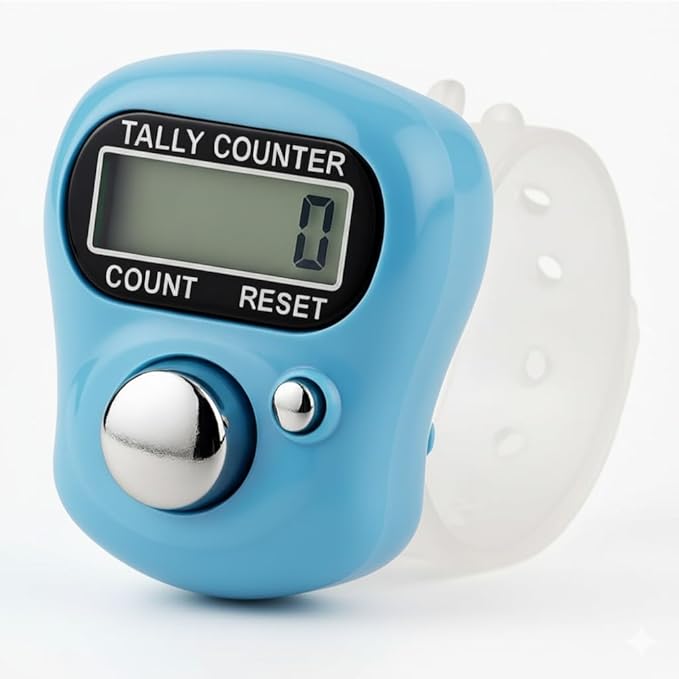 Mini Hand Tally Counter Finger Ring Digital Electronic Head Count,Japa Counter Counting Machine for Mantra Jap and Cricket Umpire and Various Counting Purpose Small (Color May Vary)