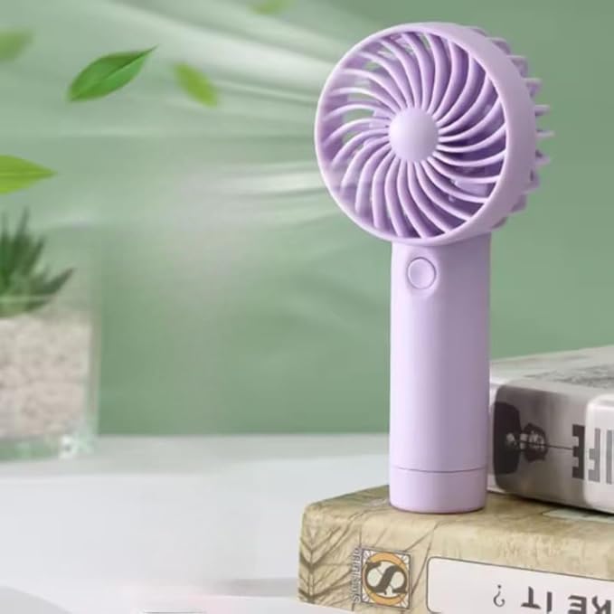 Portable Mini Fan - Rechargeable Hand Fan with 3 Adjustable Speeds, 2000mAh Battery, Lightweight Design, Low Noise, and Easy Portability for Indoor and Outdoor Use (Deep