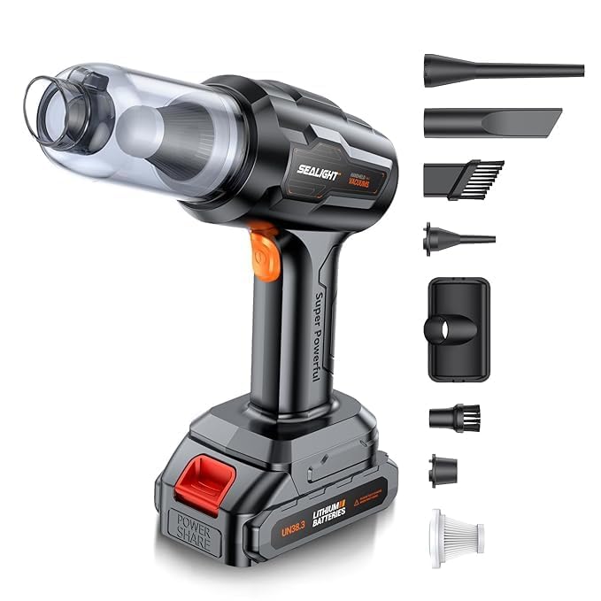 Wireless Handheld Car Vacuum Cleaner – 18000PA High Power 3-in-1 Portable Vacuum with Blower, 50–60 Min Runtime, Brushless Motor