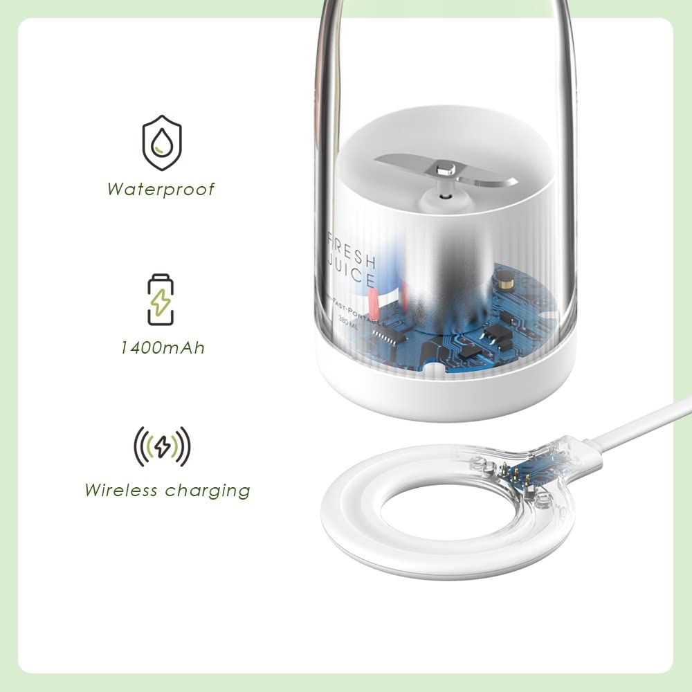 Fresh Juice Portable Blender for Smoothies or Shakes, Wireless USB Rechargeable