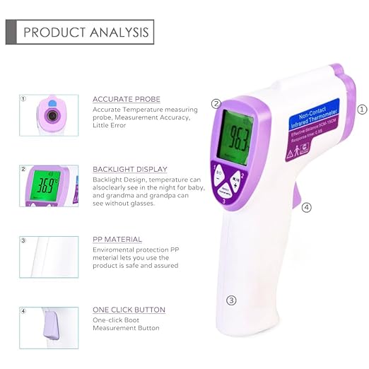 YI-400 Digital Non Contact Infrared Forehead Thermal Scanner Fever Check Machine for Kids Adults Thermometer