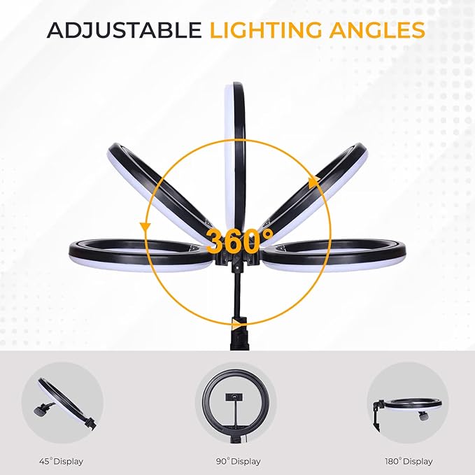 Ring Light - Professional (12 Inch) LED Ring Light with 7 Feet Tripod Stand for Mobile Phones & Camera, 3 Temperature Mode Dimmable Lighting, Photo-Shoot, Video Shoot, Makeup &