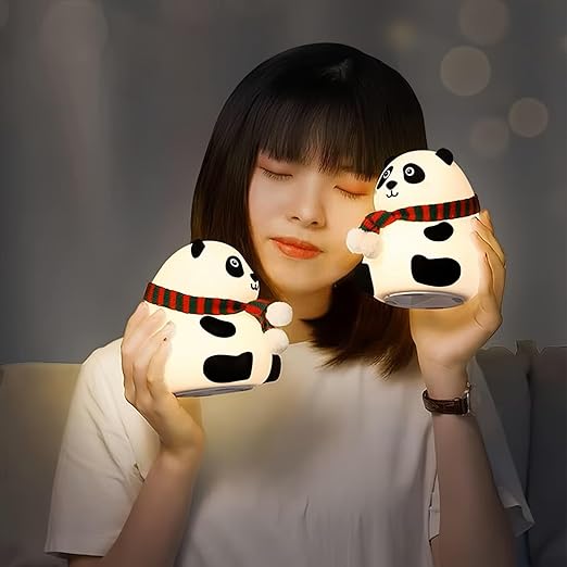 Cute Panda Night Lamp - Silicone Lamp for Bedroom, Color Changing LED Touch Light