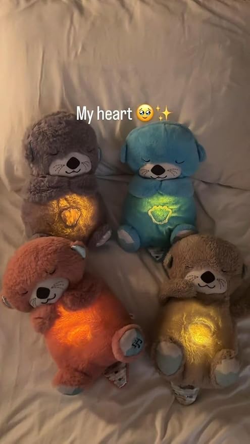 Breathing Teddy Bear Sound Toy with Light and Music for Kids Stuffed Animal Plush Toys 1-5 Years Boys Girls Birthday Gift (Multi)