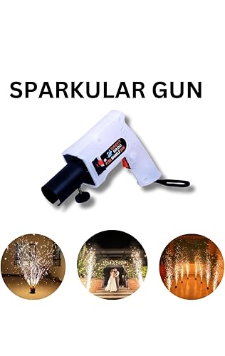 Sparkular Gun | RGB Cold Pyro Party Gun with RGB Lights Use for Weddings,Party Functions, Club Events, Celebrations (Batteries & Pyros Not Included),Led Cold Pyro Gun