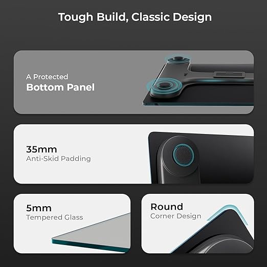 MCP Floral Digital Bathroom Weighing Scale for Body Weight, LCD Display, Thick Tempered Glass