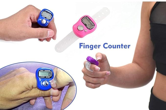 Mini Hand Tally Counter Finger Ring Digital Electronic Head Count,Japa Counter Counting Machine for Mantra Jap and Cricket Umpire and Various Counting Purpose Small (Color May Vary)