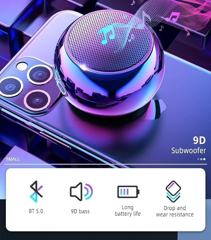 JBL Compatible Ultra Mini Wireless Bluetooth 5.3 Speaker | Deep Bass, HD Sound, Pocket Size Portable Speaker | Rechargeable Mini Speaker for Travel, Outdoor, Home Use