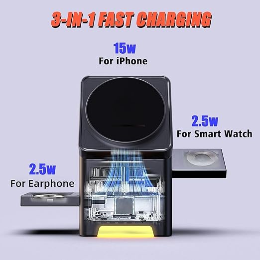 3-in-1 magnetic wireless charging station