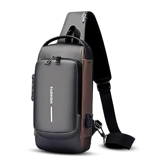 Smart Bag | Sling Bag for Men Stylish Crossbody Backpack for Men & Women, Anti-Theft Chest Bag with USB Charging Port, Messenger Bags, Casual Shoulder Bag