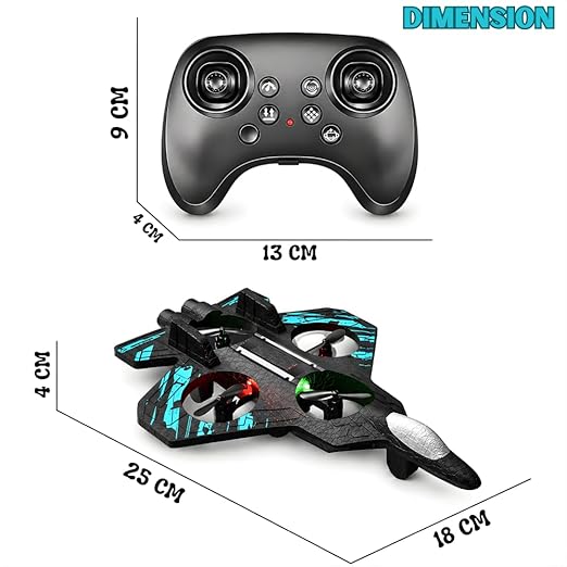 RC Fighter Jet Airplane for Kids & Adults | Remote Control Flying Plane Toy with LED Lights, 360° Flip & Stunt Roll | Rechargeable Easy to Fly RC Aircraft
