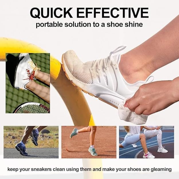 Natural Sneaker Cleaning Wipes | Disposable Shoe Cleaner Wipes for Quick Dirt and Dust Removal | Safe on Leather, Canvas & Synthetic Footwear | Portable Travel-Friendly Pack | 80 Wipes