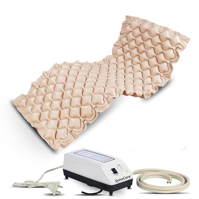 Anti Decubitus Bubble Air Mattress For Patients With Pump | Anti Bedsore Air Mattress, Polyvinyl Chloride Inflatable Air Bed For Patients | Helps in Prevention of Bed Sores,Brown