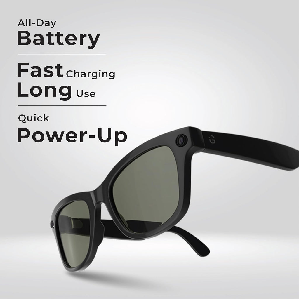 AI Smart Glasses with Voice Assistant, AIMB-S1 M02O, Pen-Ear Audio, HD Camera for Photos & Video, Hands-Free Calls & Music, Touch Controls, Lightweight Design, Android & iOS Compatible (Aura)