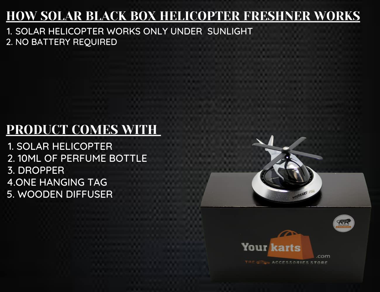 Solar Powered Helicopter for Car Accessories for Dashboard with Aroma Diffuser for Car interior Dashboard Helicopter Solar Accessories