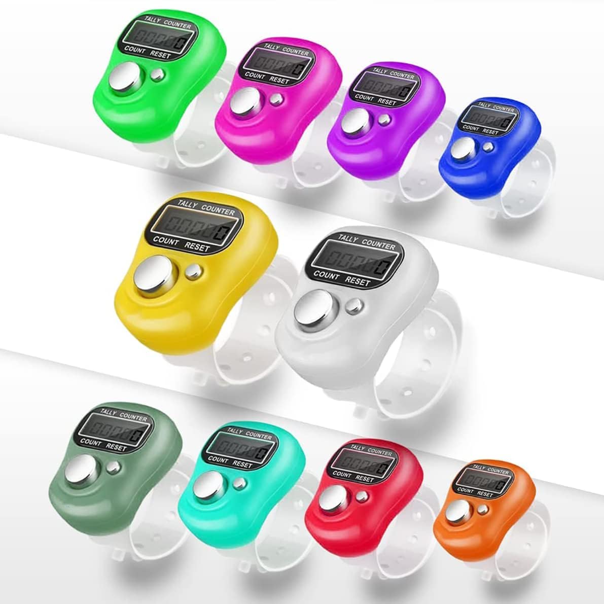 Mini Hand Tally Counter Finger Ring Digital Electronic Head Count,Japa Counter Counting Machine for Mantra Jap and Cricket Umpire and Various Counting Purpose Small (Color May Vary)