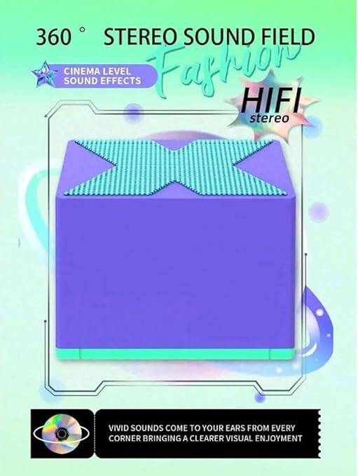 Mini Bluetooth Speaker X Design Wireless Heavy Bass Booster, Power Button Controlled Newly Lanched 3Hours Playtime Ultra Woofer Portable-Multicolor-Pack-1