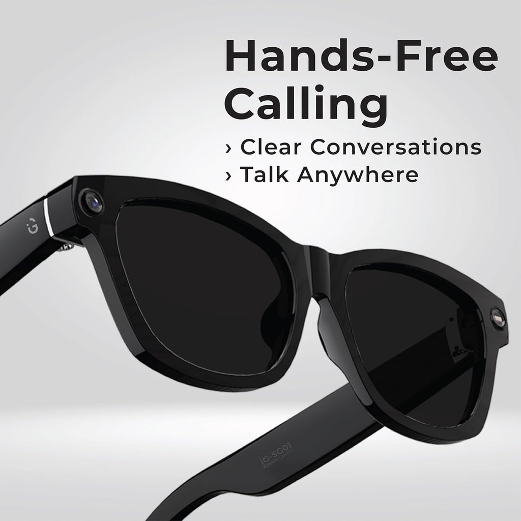 AI Smart Glasses with Voice Assistant, AIMB-S1 M02O, Pen-Ear Audio, HD Camera for Photos & Video, Hands-Free Calls & Music, Touch Controls, Lightweight Design, Android & iOS Compatible (Aura)