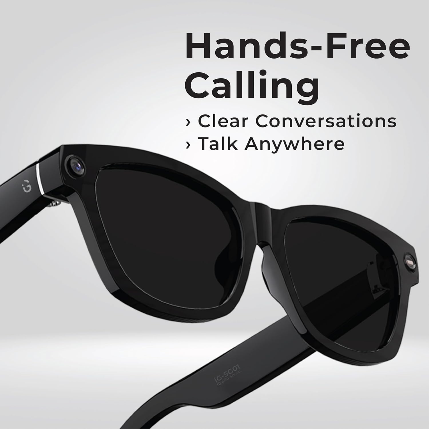 AI Smart Glasses with Voice Assistant, AIMB-S1 M02O, Pen-Ear Audio, HD Camera for Photos & Video, Hands-Free Calls & Music, Touch Controls, Lightweight Design, Android & iOS Compatible (Aura)