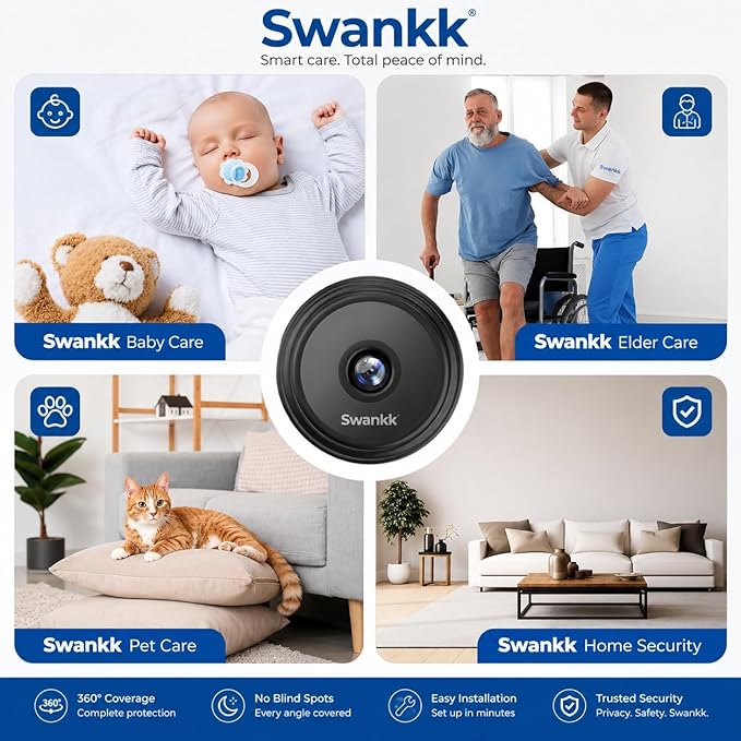 WiFi Mini Hidden Spy Camera, 1080P HD, Night Vision, Motion Detection, Wireless Indoor Nanny Cam with Remote Viewing