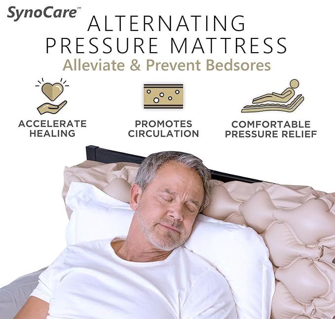 Anti Decubitus Bubble Air Mattress For Patients With Pump | Anti Bedsore Air Mattress, Polyvinyl Chloride Inflatable Air Bed For Patients | Helps in Prevention of Bed Sores,Brown