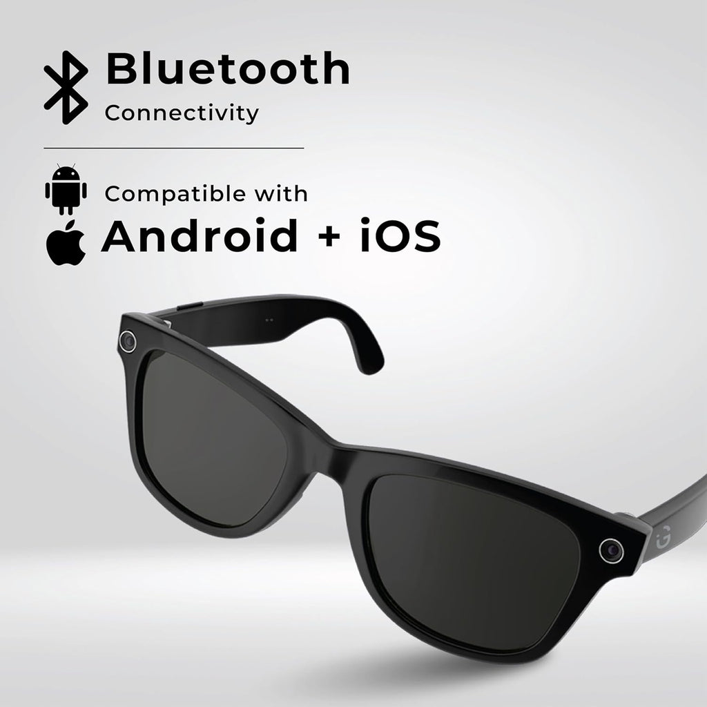 AI Smart Glasses with Voice Assistant, AIMB-S1 M02O, Pen-Ear Audio, HD Camera for Photos & Video, Hands-Free Calls & Music, Touch Controls, Lightweight Design, Android & iOS Compatible (Aura)