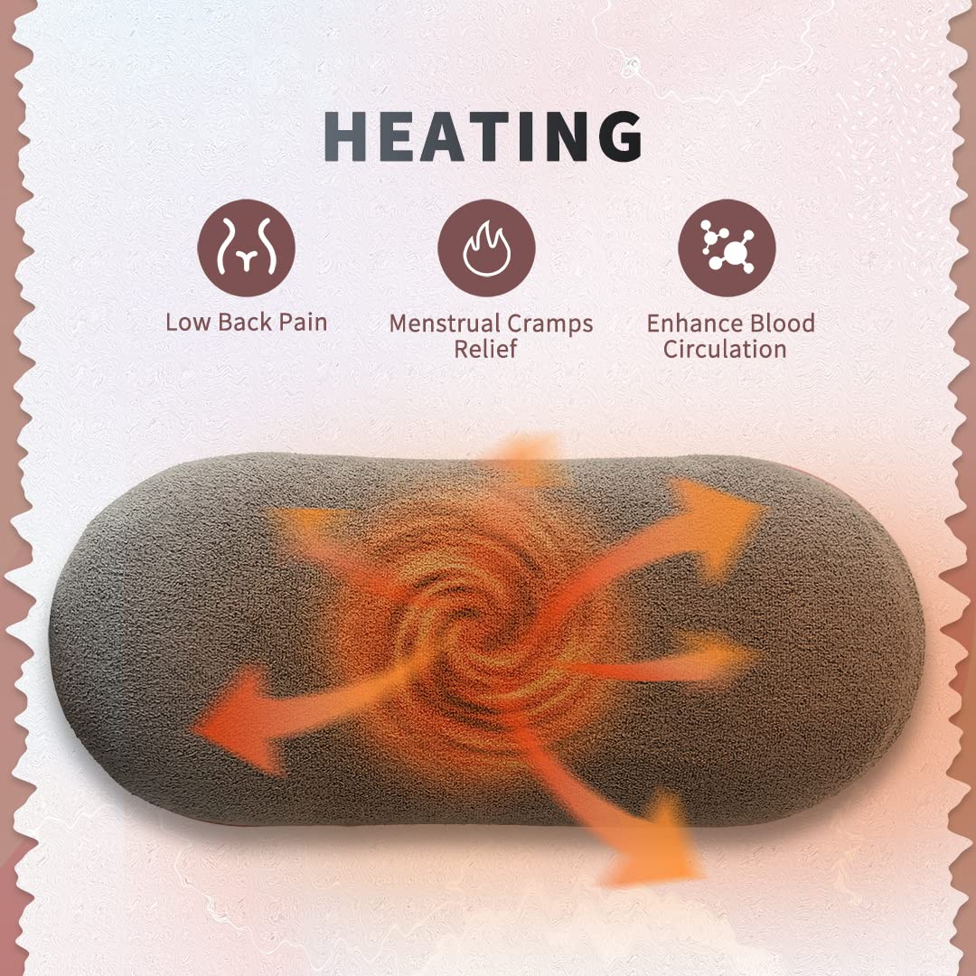 Menstrual Pain Massage with 3 Heat Modes & 3 Massage Modes | Bigger Front LED Display with Battery & Temperature Indication | Back & Belly Heating Pad for Women