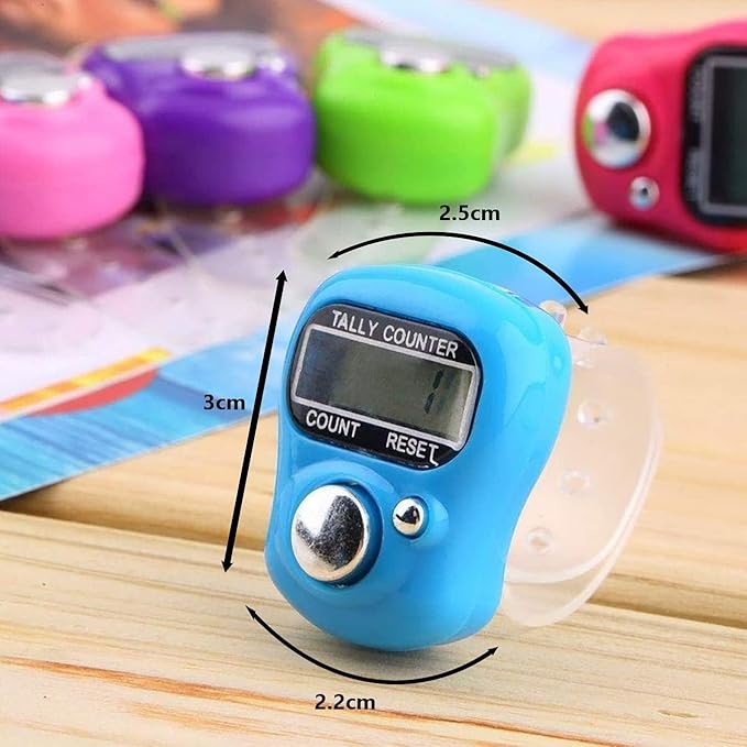 Mini Hand Tally Counter Finger Ring Digital Electronic Head Count,Japa Counter Counting Machine for Mantra Jap and Cricket Umpire and Various Counting Purpose Small (Color May Vary)