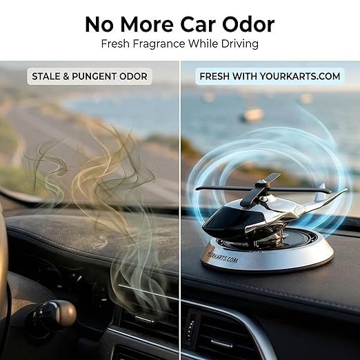 Solar Powered Helicopter for Car Accessories for Dashboard with Aroma Diffuser for Car interior Dashboard Helicopter Solar Accessories