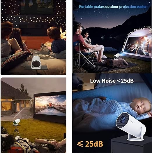 Portable Pro Android Projector, 4K 1080P Full HD Projector, Support Video Projector, WiFi 5G BT 5.0