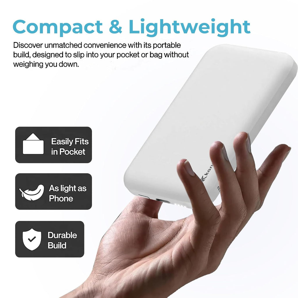 Power Bank - Mag-Safe 3000Mah Wireless Power Bank,22.5W Wired & 15W Wireless Fast Charging Powerbank with USB Type C Port,Compatible with iPhone 17/16/15/14/13/12 Series,Android & Other Qi Enabled Phones