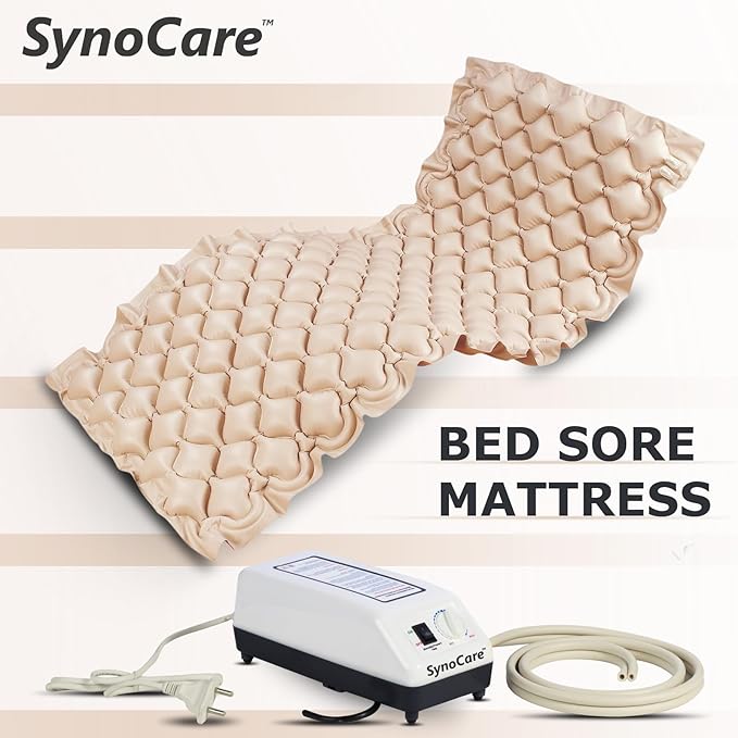 Anti Decubitus Bubble Air Mattress For Patients With Pump | Anti Bedsore Air Mattress, Polyvinyl Chloride Inflatable Air Bed For Patients | Helps in Prevention of Bed Sores,Brown