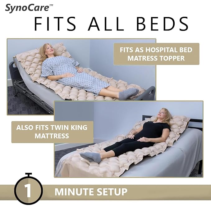 Anti Decubitus Bubble Air Mattress For Patients With Pump | Anti Bedsore Air Mattress, Polyvinyl Chloride Inflatable Air Bed For Patients | Helps in Prevention of Bed Sores,Brown