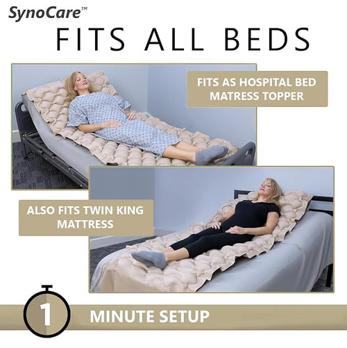 Anti Decubitus Bubble Air Mattress For Patients With Pump | Anti Bedsore Air Mattress, Polyvinyl Chloride Inflatable Air Bed For Patients | Helps in Prevention of Bed Sores,Brown