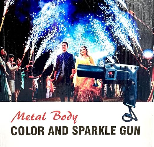 Sparkular Gun | RGB Cold Pyro Party Gun with RGB Lights Use for Weddings,Party Functions, Club Events, Celebrations (Batteries & Pyros Not Included),Led Cold Pyro Gun