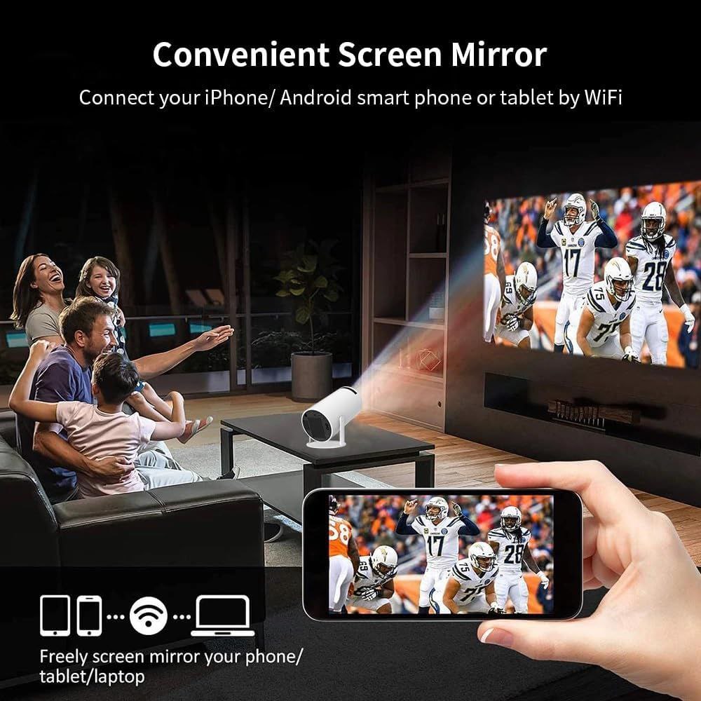 Portable Mini Projector | Native 720p HD, Support | Dual WiFi, Bluetooth |